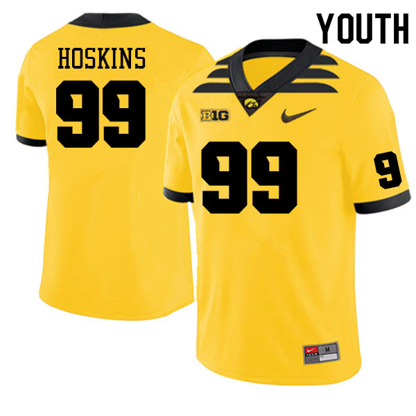 Youth #99 Max Hoskins Iowa Hawkeyes College Football Alternate Jerseys Sale-Gold